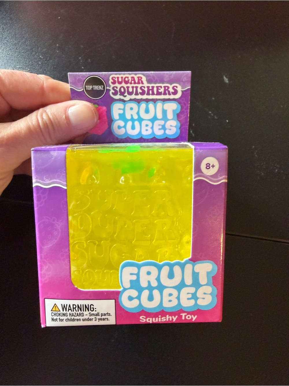 Squishy Top Trenz Super Duper Sugar Squisher Berry Seed Fruit Cube Yellow Toy
